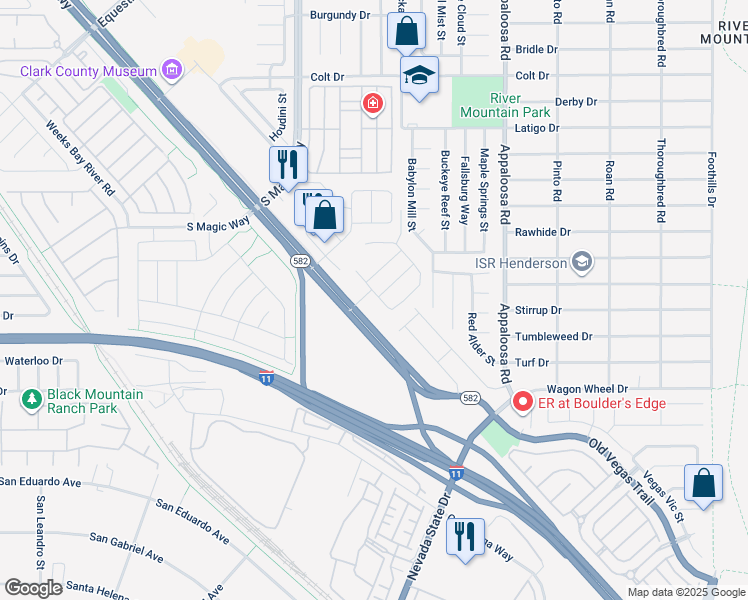map of restaurants, bars, coffee shops, grocery stores, and more near 2161 Rio Rancho Pointe Place in Henderson