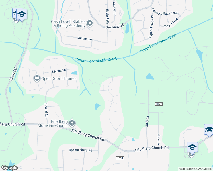 map of restaurants, bars, coffee shops, grocery stores, and more near 453 Quick Silver Drive in Winston-Salem