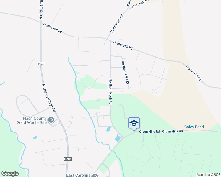 map of restaurants, bars, coffee shops, grocery stores, and more near Northern Nash Road in Rocky Mount