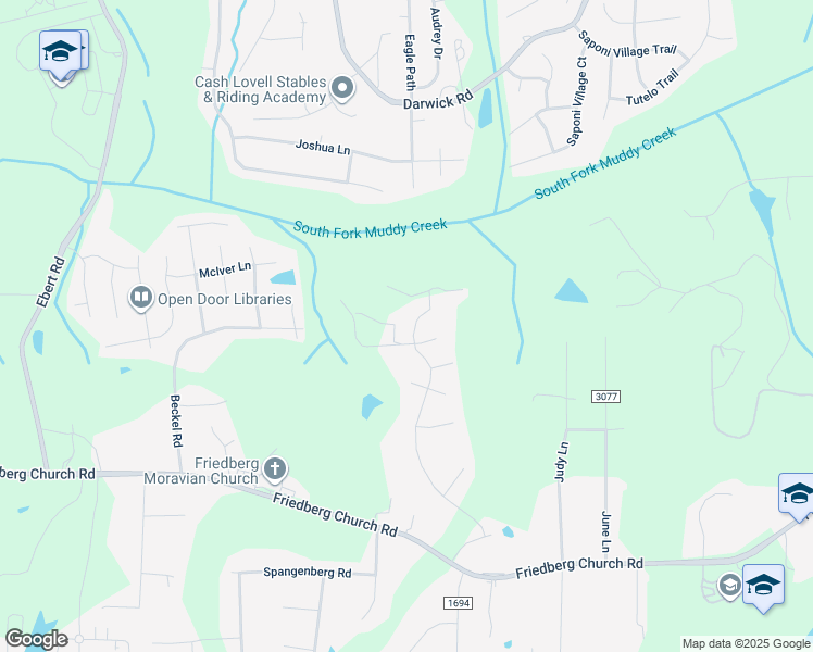 map of restaurants, bars, coffee shops, grocery stores, and more near 453 Quick Silver Drive in Winston-Salem
