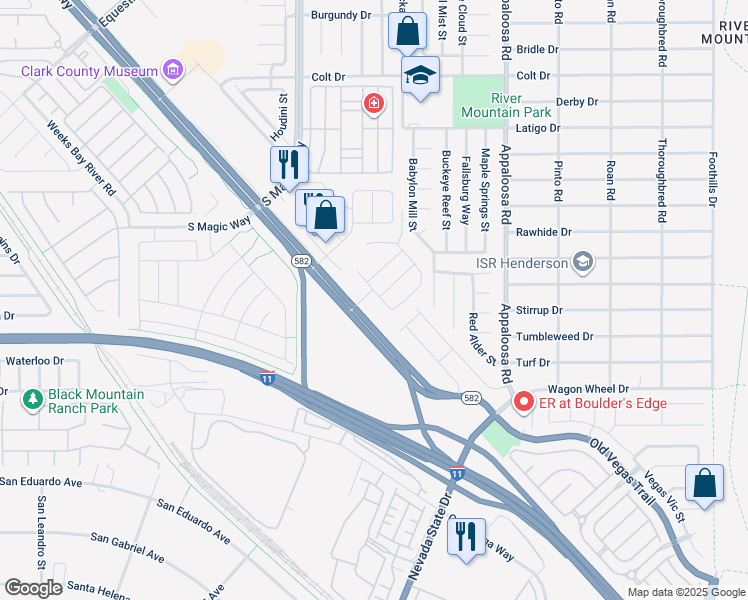 map of restaurants, bars, coffee shops, grocery stores, and more near 2161 Rio Rancho Pointe Place in Henderson