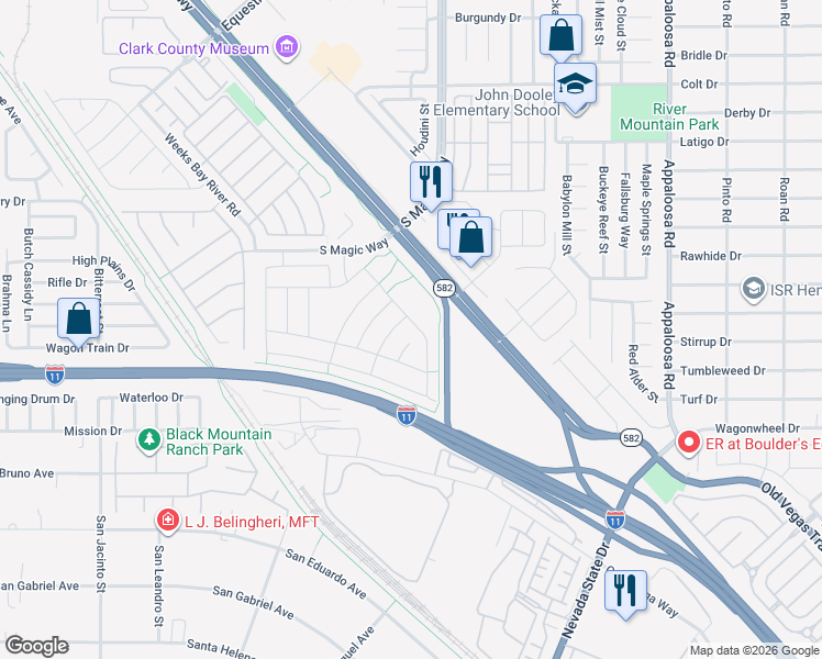 map of restaurants, bars, coffee shops, grocery stores, and more near 707 Bollons Island Street in Henderson