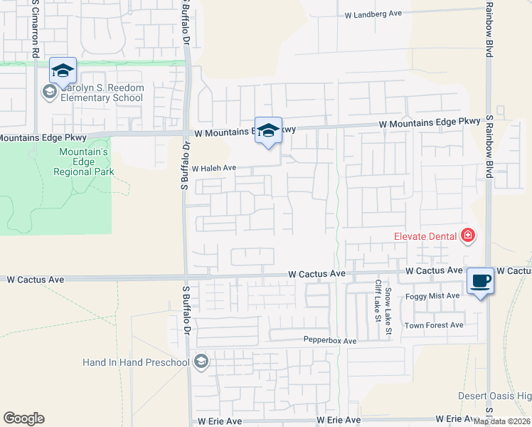 map of restaurants, bars, coffee shops, grocery stores, and more near 7573 Windy Meadow Avenue in Las Vegas