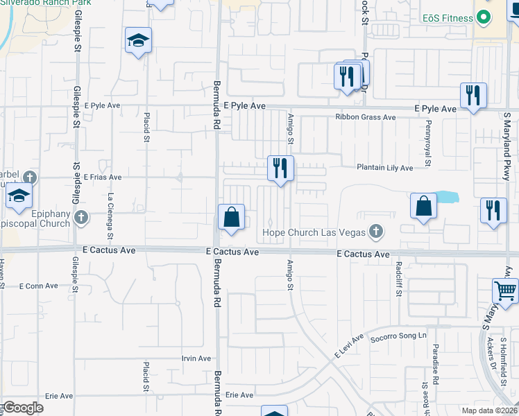 map of restaurants, bars, coffee shops, grocery stores, and more near 10379 Perfect Parsley Street in Las Vegas