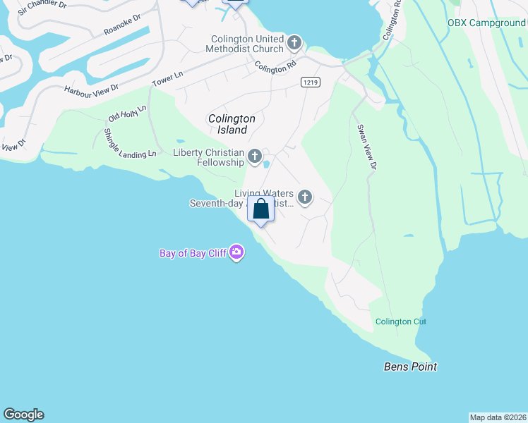 map of restaurants, bars, coffee shops, grocery stores, and more near 112 Peeler Place in Kill Devil Hills