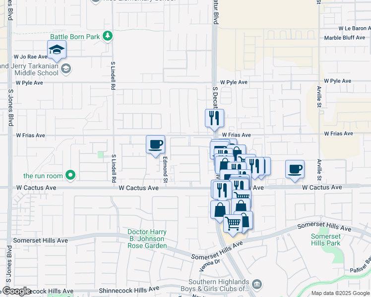 map of restaurants, bars, coffee shops, grocery stores, and more near 5083 Tunnel Falls Drive in Las Vegas