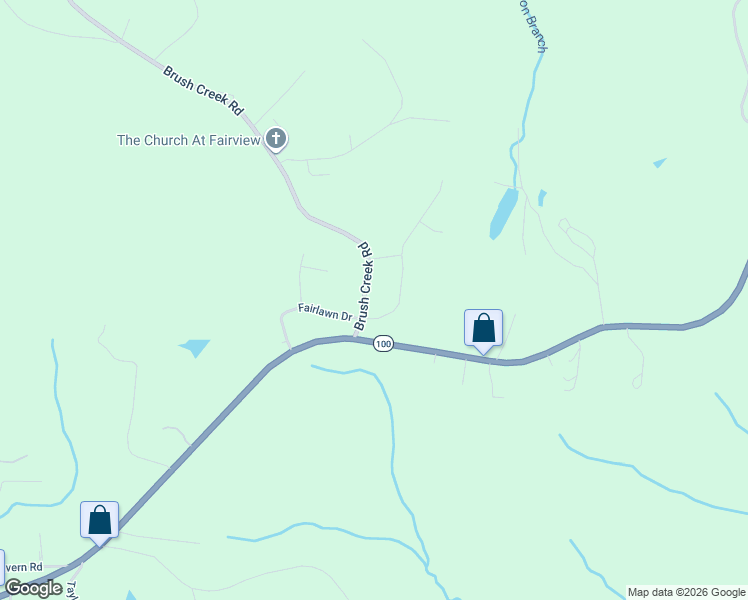 map of restaurants, bars, coffee shops, grocery stores, and more near 7110 Brush Creek Road in Fairview