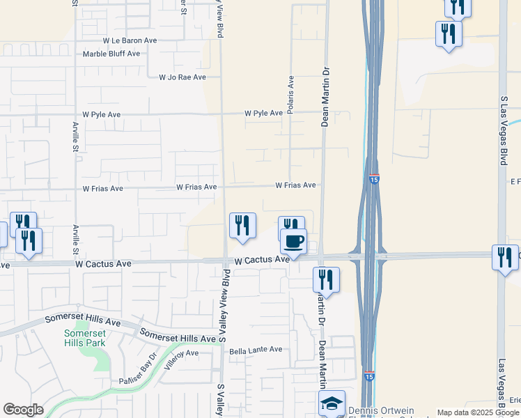 map of restaurants, bars, coffee shops, grocery stores, and more near 10367 Roma Moonlight St in Las Vegas