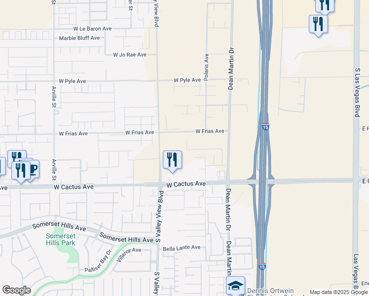 map of restaurants, bars, coffee shops, grocery stores, and more near 10367 Roma Moonlight St in Las Vegas