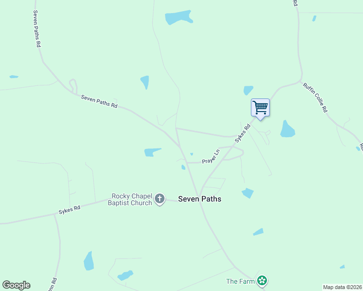 map of restaurants, bars, coffee shops, grocery stores, and more near 15 Prayer Lane in Louisburg