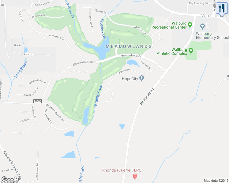 map of restaurants, bars, coffee shops, grocery stores, and more near 111 Rannoch Court in Winston-Salem