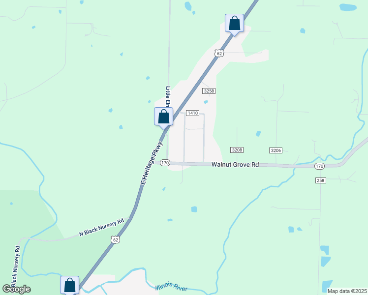 map of restaurants, bars, coffee shops, grocery stores, and more near 10840 Danny Bryan Road in Prairie Grove