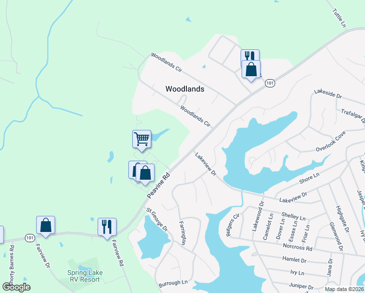 map of restaurants, bars, coffee shops, grocery stores, and more near 5163 Peavine Road in Crossville