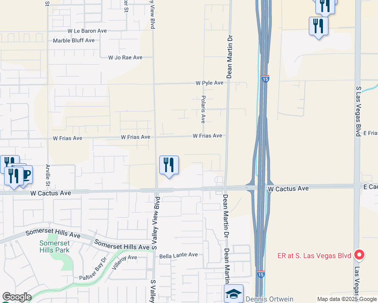 map of restaurants, bars, coffee shops, grocery stores, and more near 3522 La Cura Avenue in Enterprise