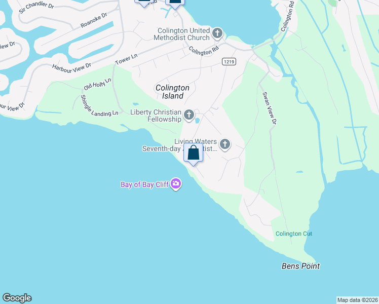 map of restaurants, bars, coffee shops, grocery stores, and more near 112 Peeler Place in Kill Devil Hills