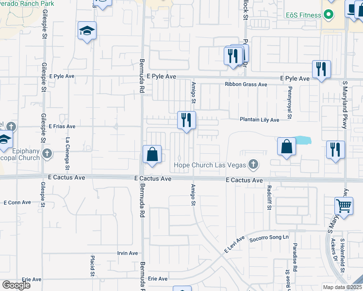 map of restaurants, bars, coffee shops, grocery stores, and more near 10374 Baby Bud Street in Las Vegas