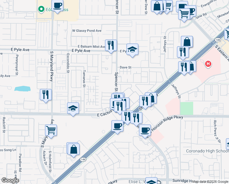 map of restaurants, bars, coffee shops, grocery stores, and more near 1788 Summer Blush Avenue in Las Vegas
