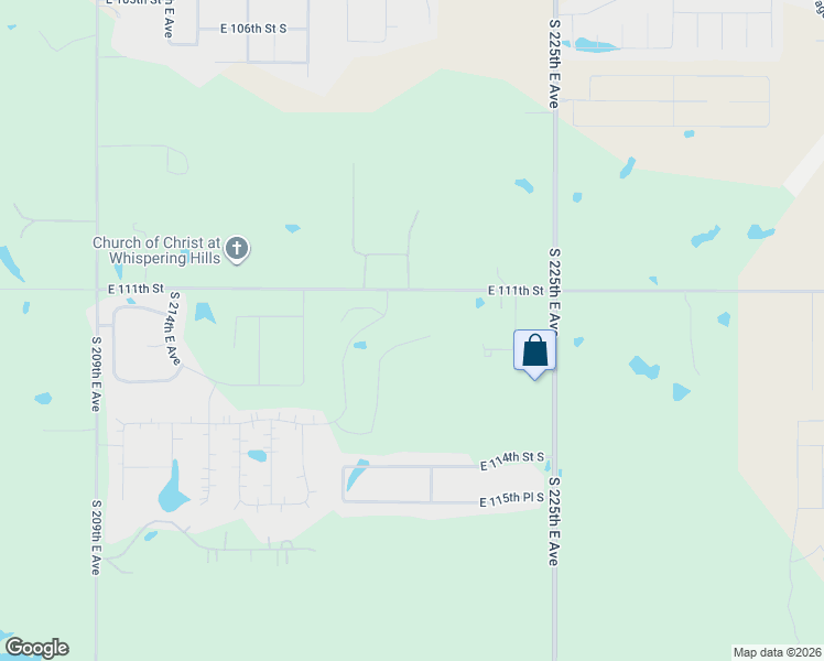 map of restaurants, bars, coffee shops, grocery stores, and more near 22302 East 111th Street South in Broken Arrow