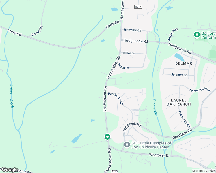 map of restaurants, bars, coffee shops, grocery stores, and more near 985 Horneytown Road in High Point