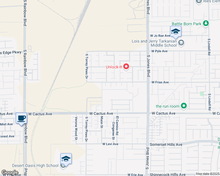map of restaurants, bars, coffee shops, grocery stores, and more near 6346 Rock Stream Lane in Las Vegas