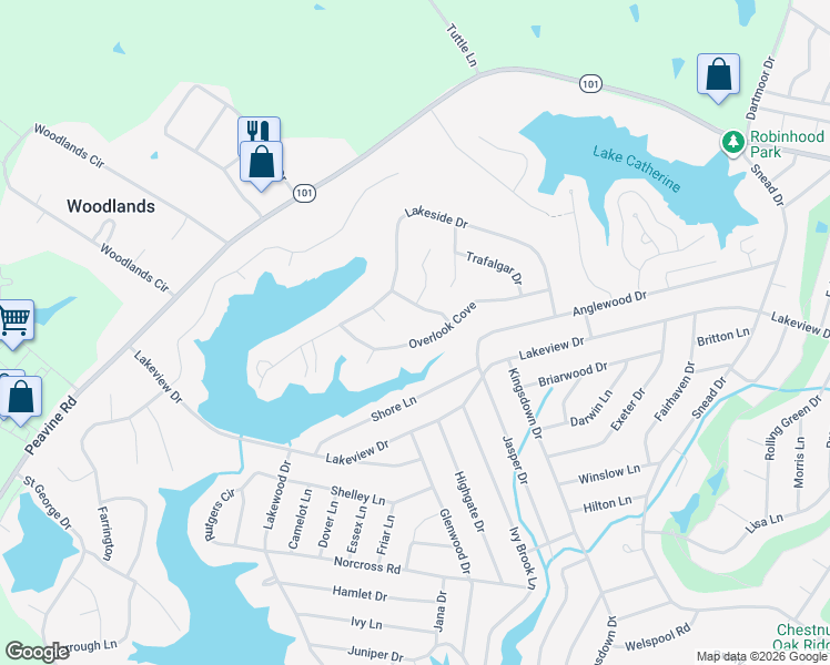 map of restaurants, bars, coffee shops, grocery stores, and more near 142 Overlook Cove in Crossville