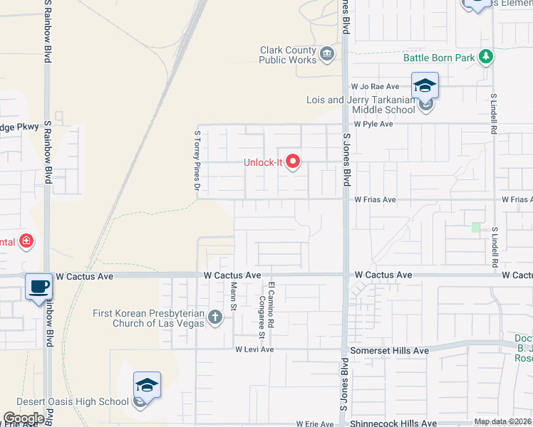 map of restaurants, bars, coffee shops, grocery stores, and more near 6316 Rock Stream Lane in Las Vegas