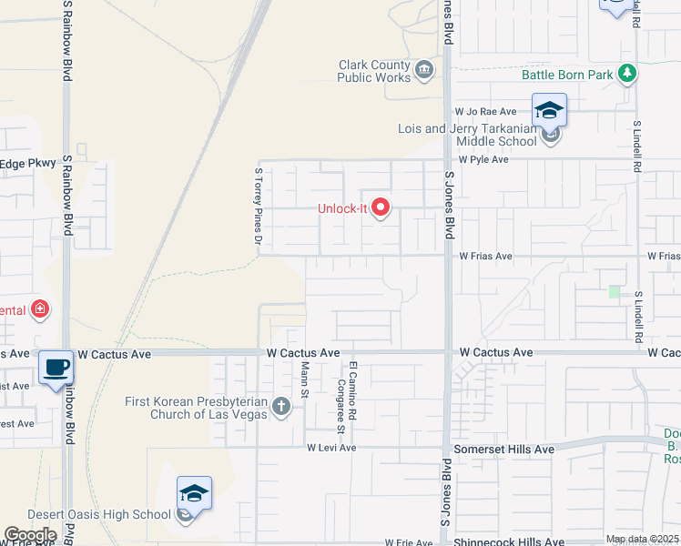 map of restaurants, bars, coffee shops, grocery stores, and more near 10293 Burning Bush Street in Las Vegas