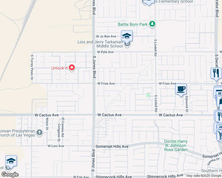 map of restaurants, bars, coffee shops, grocery stores, and more near 10380 Duneville Street in Las Vegas