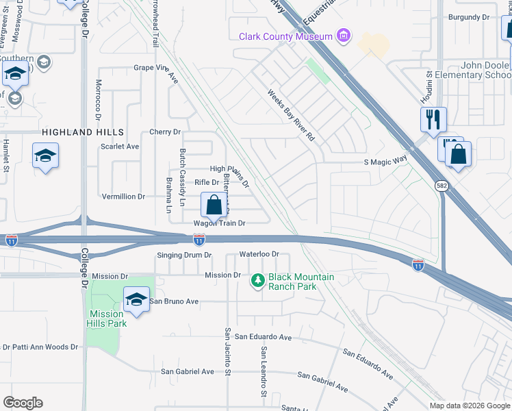 map of restaurants, bars, coffee shops, grocery stores, and more near 953 Saddle Horn Drive in Henderson