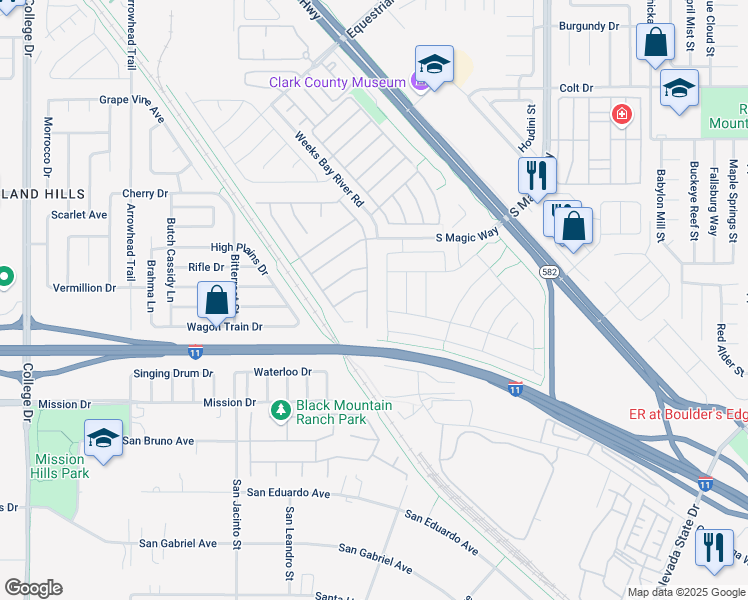 map of restaurants, bars, coffee shops, grocery stores, and more near 704 Blue Crystal Creek Road in Henderson