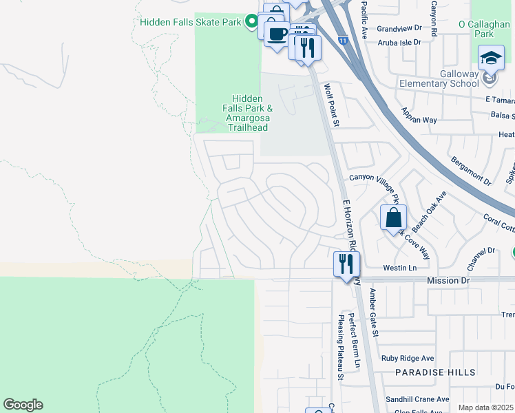 map of restaurants, bars, coffee shops, grocery stores, and more near 68 Blaven Drive in Henderson