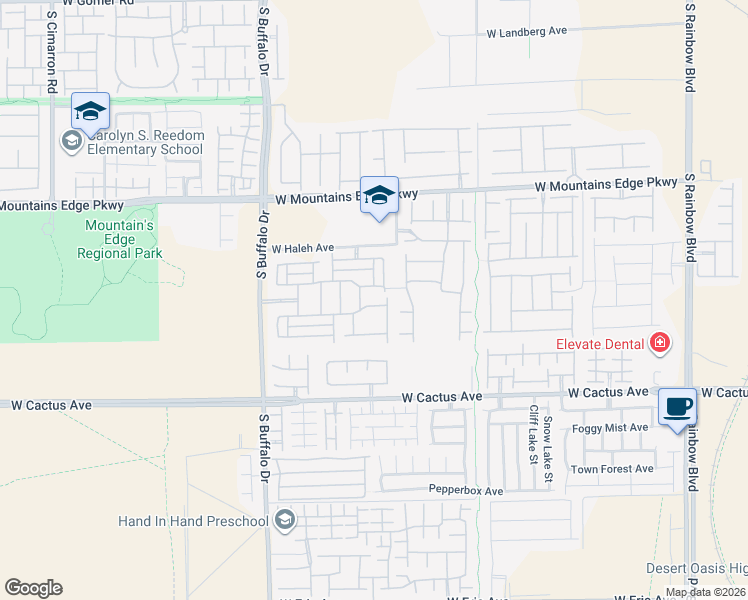 map of restaurants, bars, coffee shops, grocery stores, and more near 7576 Windy Meadow Avenue in Las Vegas