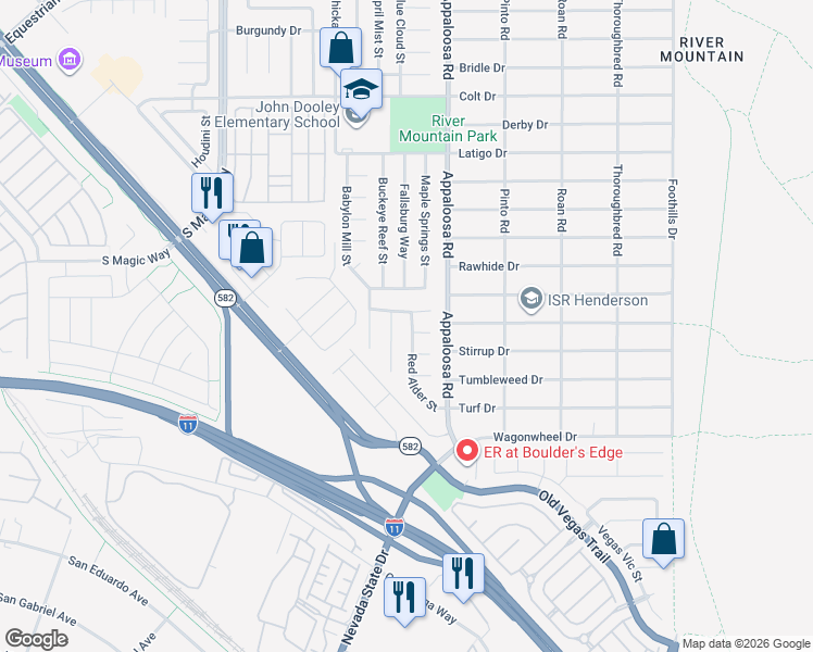 map of restaurants, bars, coffee shops, grocery stores, and more near 2193 Red Alder Street in Henderson