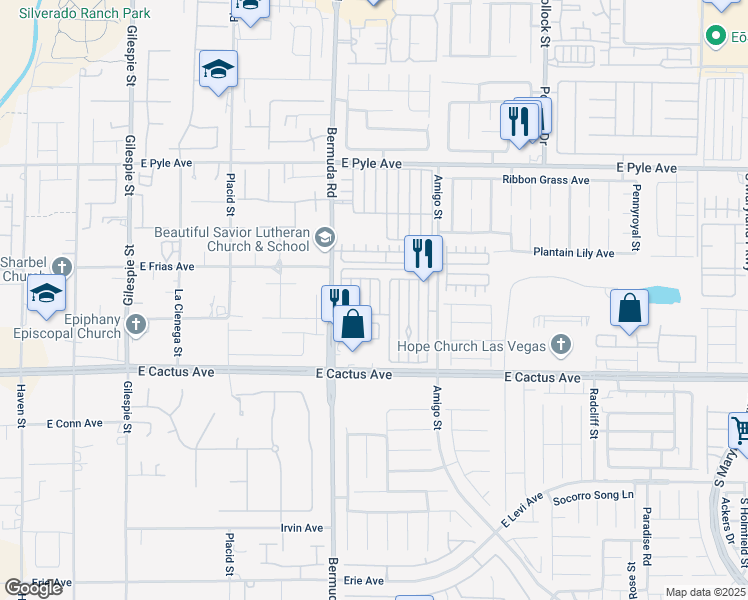 map of restaurants, bars, coffee shops, grocery stores, and more near 10360 Lettuce Leaf Street in Las Vegas