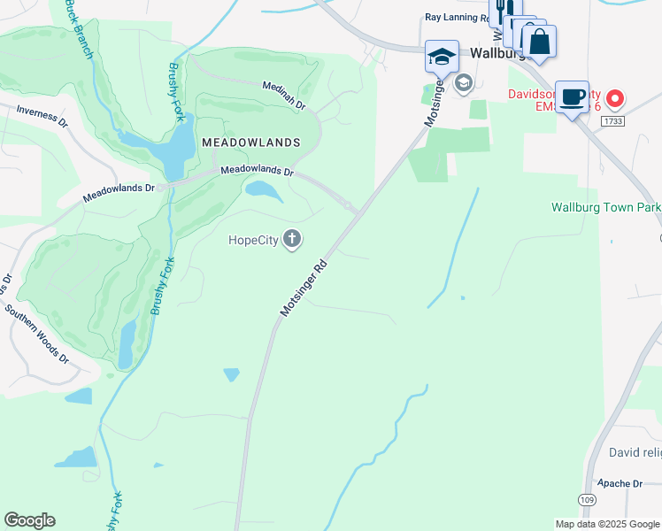 map of restaurants, bars, coffee shops, grocery stores, and more near in Winston-Salem