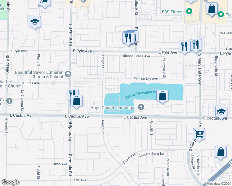 map of restaurants, bars, coffee shops, grocery stores, and more near 680 Steep Canyon Avenue in Las Vegas