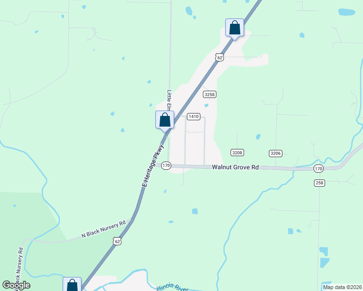 map of restaurants, bars, coffee shops, grocery stores, and more near 10855 Danny Bryan Road in Prairie Grove
