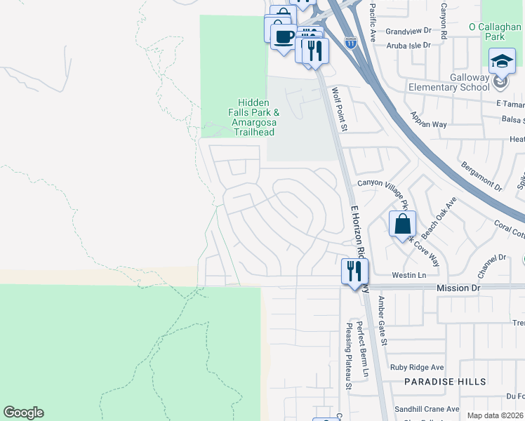map of restaurants, bars, coffee shops, grocery stores, and more near 70 Blaven Drive in Henderson