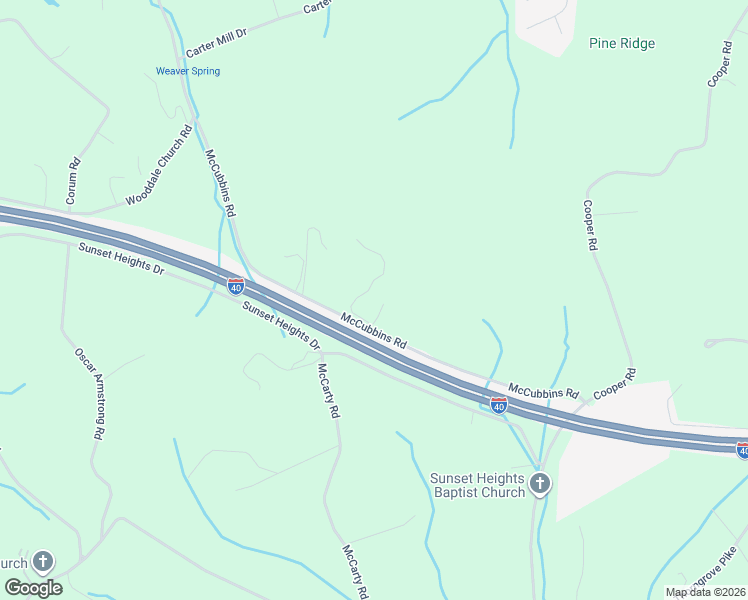 map of restaurants, bars, coffee shops, grocery stores, and more near 1130 McCubbins Road in Strawberry Plains