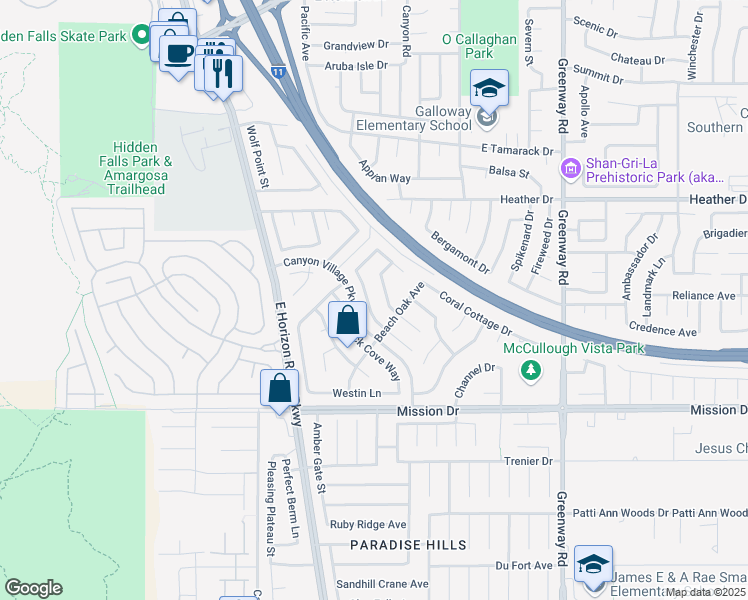 map of restaurants, bars, coffee shops, grocery stores, and more near 830 Coastal Beach Road in Henderson