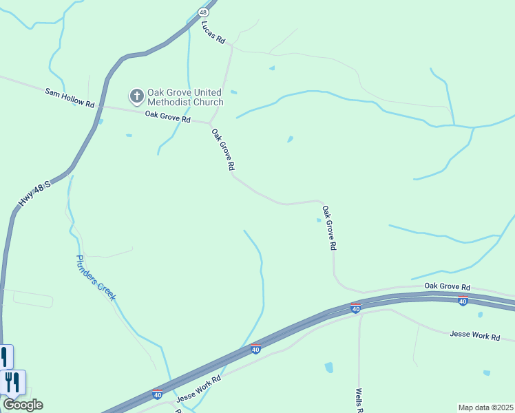 map of restaurants, bars, coffee shops, grocery stores, and more near 1187 Oak Grove Road in Dickson
