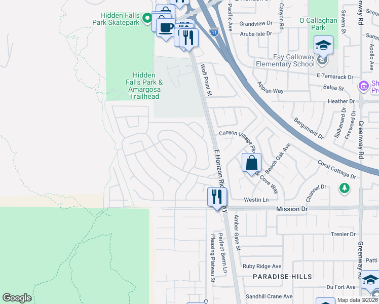 map of restaurants, bars, coffee shops, grocery stores, and more near 781 Tossa De Mar Avenue in Henderson