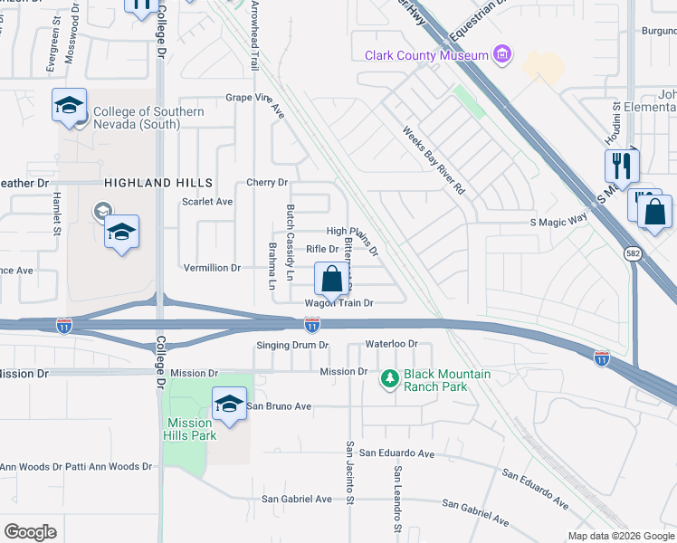 map of restaurants, bars, coffee shops, grocery stores, and more near 924 Saddle Horn Drive in Henderson