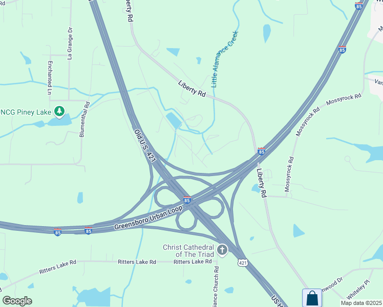 map of restaurants, bars, coffee shops, grocery stores, and more near 4309 Old Liberty Place in Greensboro