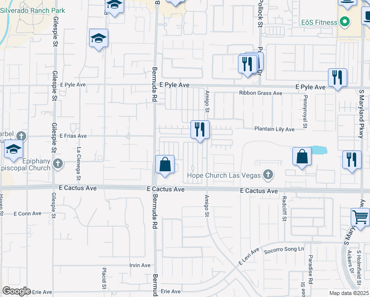 map of restaurants, bars, coffee shops, grocery stores, and more near 10342 Midseason Mist Street in Las Vegas