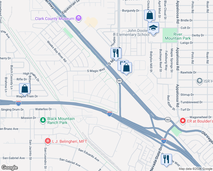 map of restaurants, bars, coffee shops, grocery stores, and more near 718 Gulf Pearl Drive in Henderson
