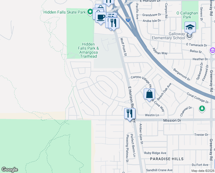 map of restaurants, bars, coffee shops, grocery stores, and more near 781 Tossa De Mar Avenue in Henderson