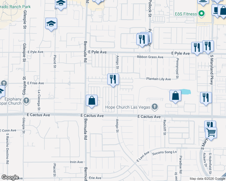 map of restaurants, bars, coffee shops, grocery stores, and more near 10372 Beautiful Fruit Street in Las Vegas