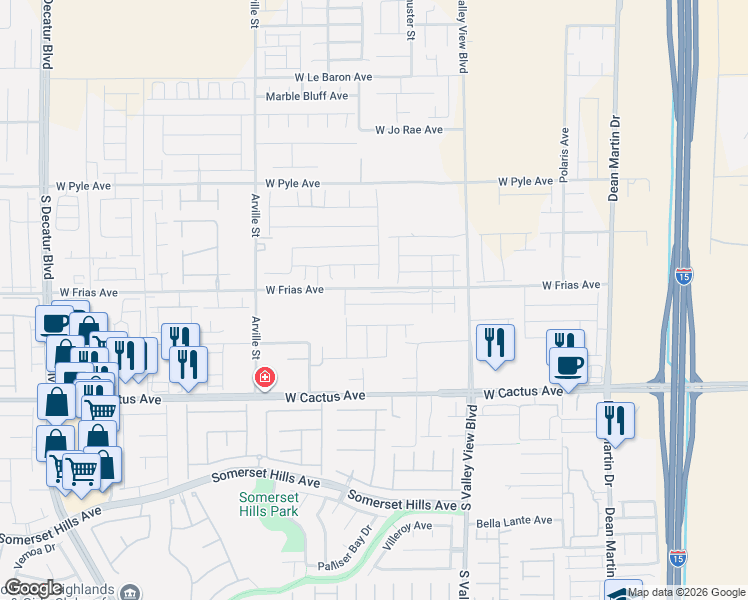 map of restaurants, bars, coffee shops, grocery stores, and more near 10359 Arroyo Willow Street in Enterprise
