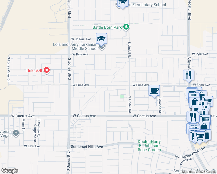 map of restaurants, bars, coffee shops, grocery stores, and more near 10343 Beallsville Street in Las Vegas